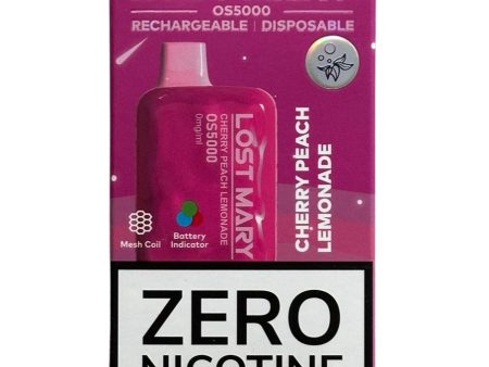 Cherry Peach Lemonade - Lost Mary OS5000 - Zero Nicotine For Cheap