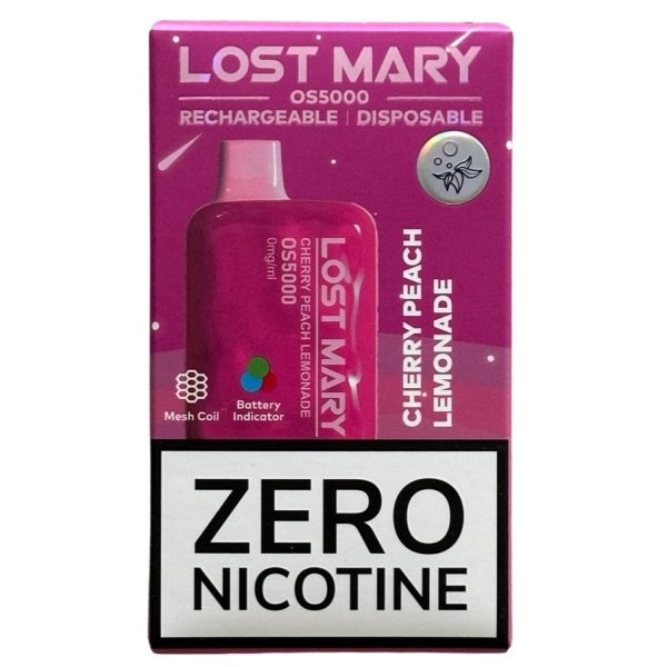 Cherry Peach Lemonade - Lost Mary OS5000 - Zero Nicotine For Cheap