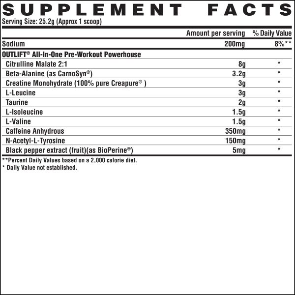 Nutrex Outlift 20 Servings Supply