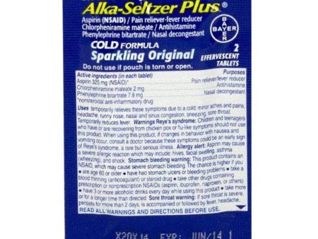 Alka Seltzer Plus Cold Sale