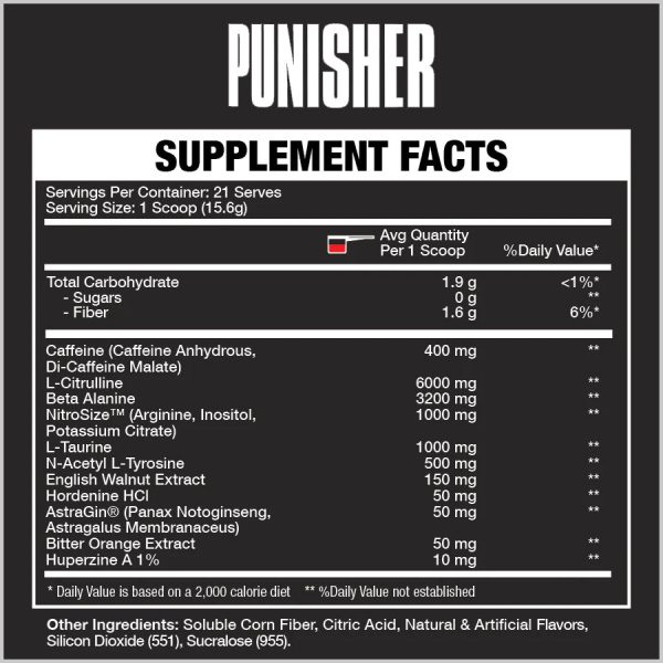 Punisher Pre-Workout 21 Servings Online Hot Sale