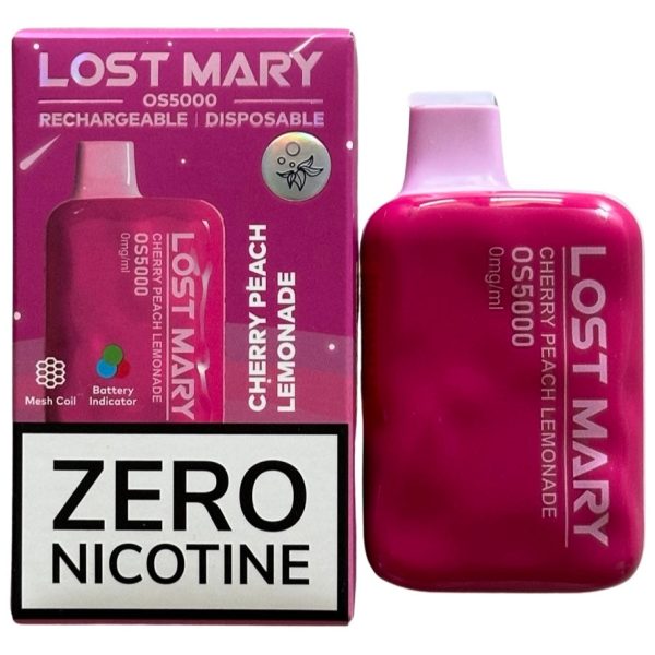 Cherry Peach Lemonade - Lost Mary OS5000 - Zero Nicotine For Cheap