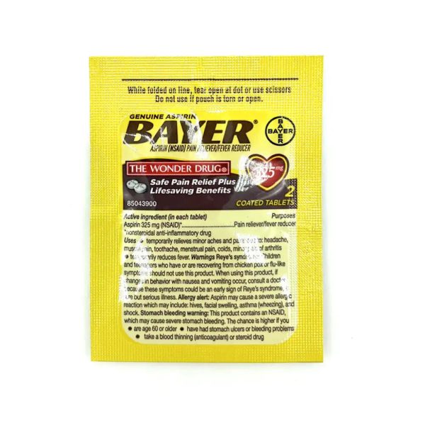 Bayer Aspirin 325mg (2-Tablet Pouch) Online Hot Sale