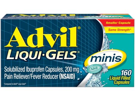 Advil Liqui-Gels Minis Pain and Headache Reliever Ibuprofen, 200 Mg Liquid Filled Capsules, 160 Count For Discount