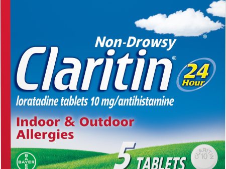 Claritin 24 Hour Non-Drowsy Allergy Medicine, Loratadine Antihistamine Tablets, 5 Ct For Cheap