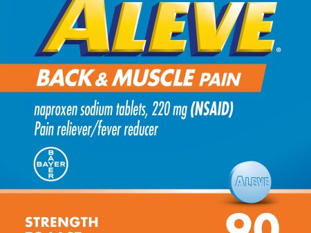 Aleve Back & Muscle Pain Reliever Naproxen Sodium Tablets, 90 Count Hot on Sale