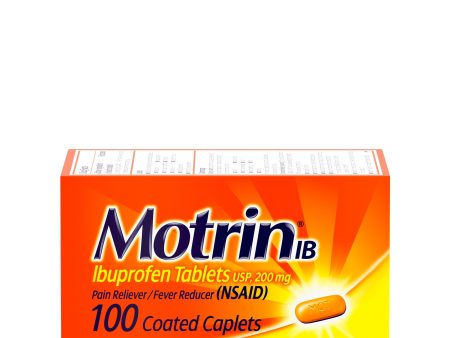 Motrin IB, Ibuprofen 200mg Tablets for Pain & Fever Relief, 100 Ct Supply