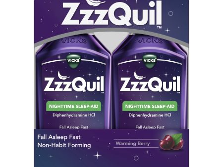 Vicks ZzzQuil Night Pain, over-the-Counter Sleep Aid Non-Habit Forming, Midnight Berry, 24 fl oz Online now