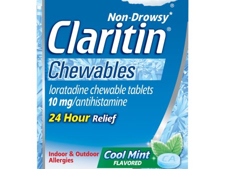 Claritin 24 Hour Non-Drowsy Allergy Medicine, Antihistamine Cool Mint Chewable Tablet, 24 Ct Fashion