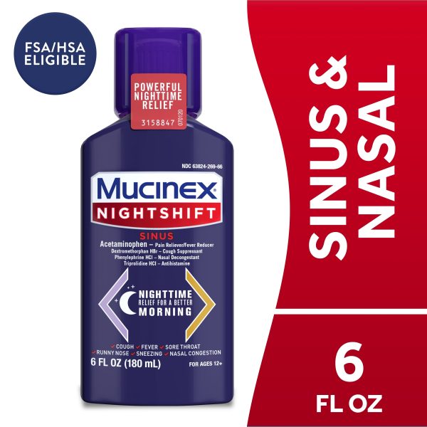 Mucinex Sinus Max Medicine, Nightshift PM, 6 fl oz For Discount