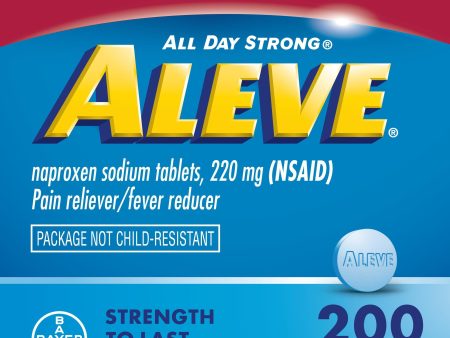 Aleve Tablets Easy Open Arthritis Cap Naproxen Sodium Pain Reliever, 200 Count Online