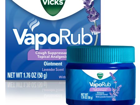 Vicks VapoRub Topical Chest Rub & Analgesic, over-the-Counter Medicine, Lavender Scent, 1.76 oz For Sale