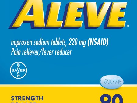 Aleve Caplets Naproxen Sodium Pain Reliever, 90 Count Cheap