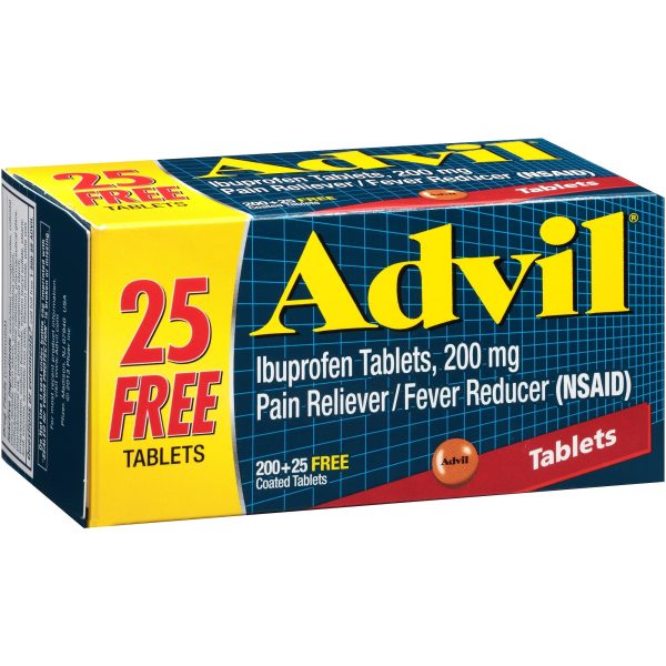 Advil (225 Count) Pain Reliever   Fever Reducer Coated Tablet, 200mg Ibuprofen, Temporary Pain Relief Online Hot Sale