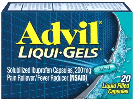 Advil Liqui-Gels Pain and Headache Reliever Ibuprofen, 200 Mg Liquid Filled Capsules, 20 Count For Cheap