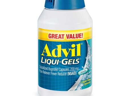 Advil Liqui-Gels Pain and Headache Reliever Ibuprofen, 200 Mg Liquid Filled Capsules, 200 Count Online Sale