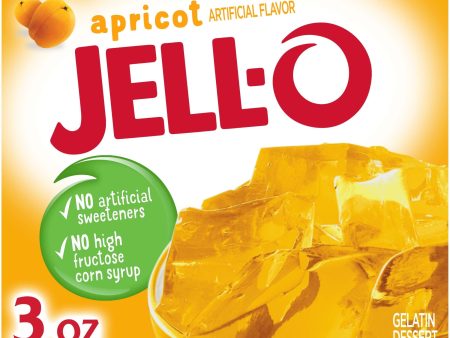 (4 pack) Jell-O Apricot Artificially Flavored Gelatin Dessert Mix, 3 oz Box For Cheap