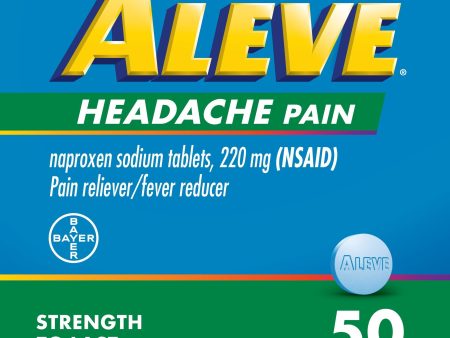 Aleve Headache Pain Reliever Naproxen Sodium Tablets, 50 Count Discount