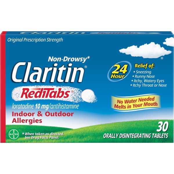 Claritin RediTabs 24 Hour Non-Drowsy Allergy Medicine, Loratadine Antihistamine Tablets, 30 Ct Online