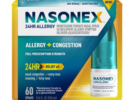 Nasonex 24HR Allergy Nasal Spray, Non-Drowsy, Scent-Free Mist, 60 Spray Count Cheap