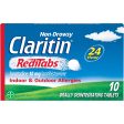 Claritin RediTabs 24 Hour Non-Drowsy Allergy Medicine, Loratadine Antihistamine Tablets, 10 Ct Supply