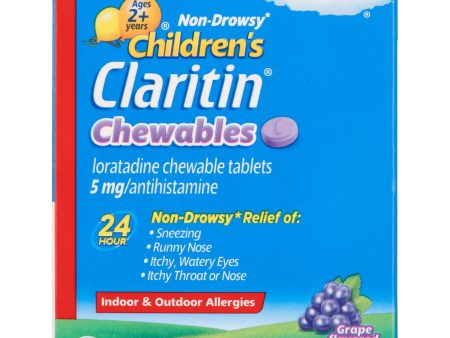 Claritin Allergy Medicine for Kids, Loratadine Antihistamine Grape Chewable Tablets, 10 Ct For Cheap