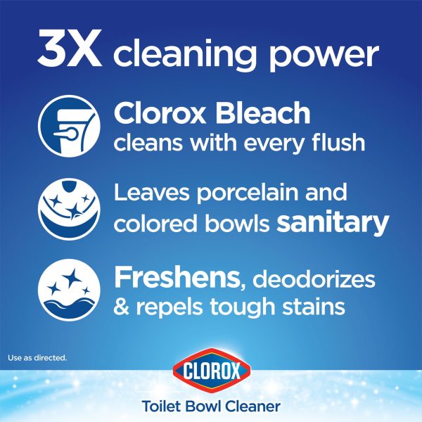 Clorox Bleach and Blue Toilet Bowl Cleaner Tablets, Rain Clean, 4 Count Cheap